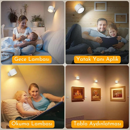 GLOW LIGHT™ LED ŞARJLI DUVAR LAMBASI